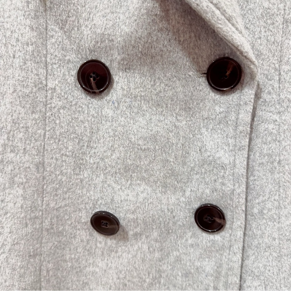 J.ING Jing Gray Wool Blend Double Breasted Sleeveless Longline Vest Coat Size M - Picture 6 of 10